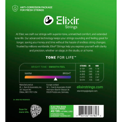 Elixir Nanoweb Electric Bass Stainless Steel Light/Medium 14782 45-135